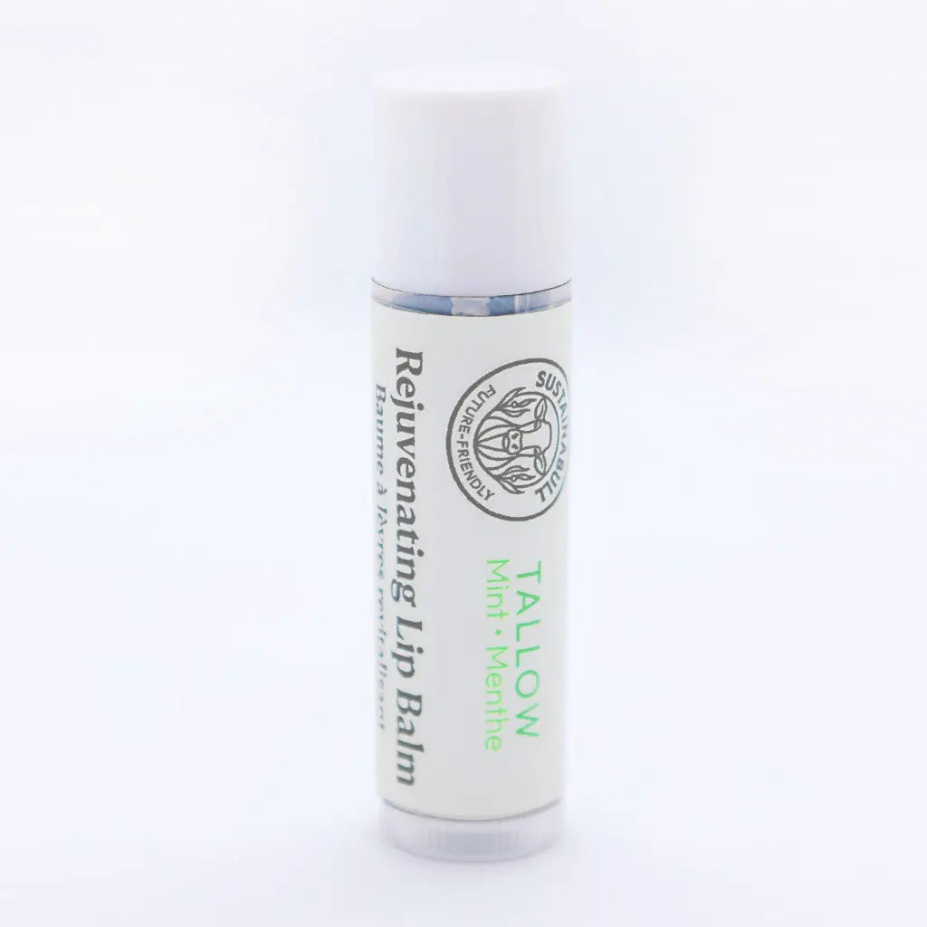 Tube of Rejuvenating Lip Balm on a white background.